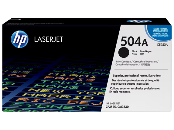 HP 504A Black Toner Cartridge CE250A