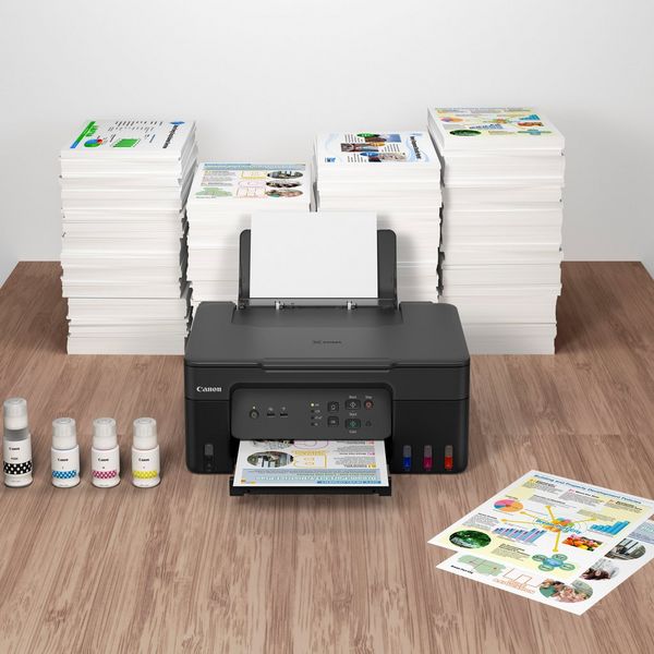 Canon PIXMA G3430 Front View – Compact, high-yield ink tank printer with wireless connectivity.