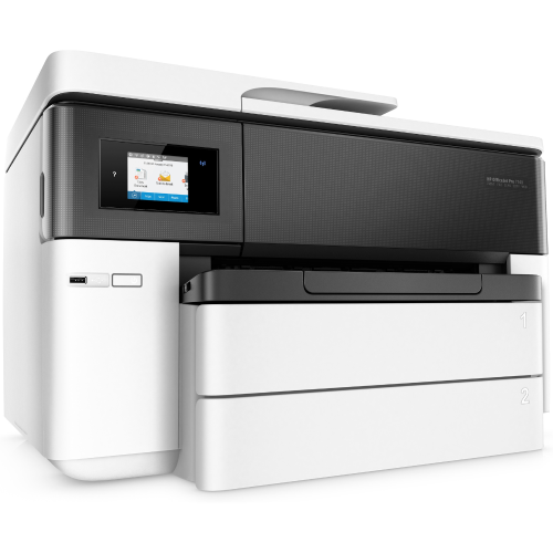 HP OfficeJet 7740 Wide Format Printer – Front View
HP OfficeJet 7740 Printer with ADF & Touchscreen
HP 7740 Printer for A3 & A4 Printing
Wireless Business Printer with Duplex & Fax