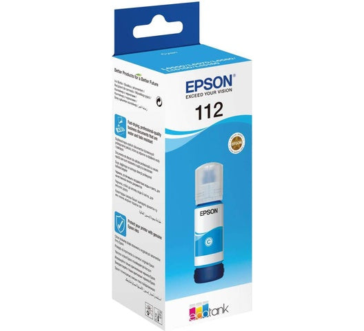 Genuine Epson 112 Ecotank Cyan ink Bottle 127ml