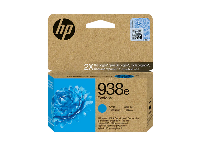 HP 938e EvoMore Cyan Original Ink Cartridge