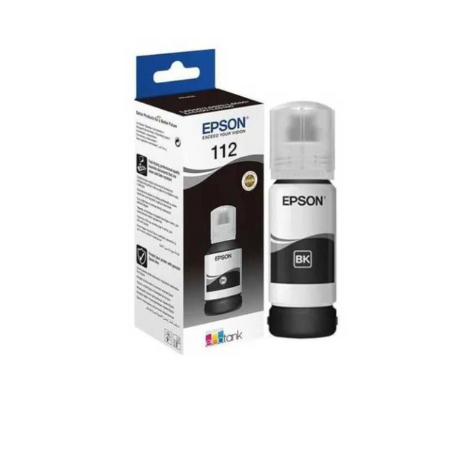 Genuine Epson 112 Ecotank Black ink Bottle 127ml 
